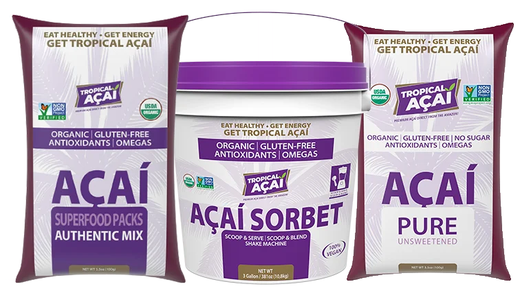 Tropical Acai Sweetened Acai Blender Pack 3.5 oz. - 60/Case